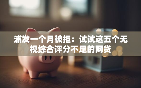 浦发一个月被拒：试试这五个无视综合评分不足的网贷