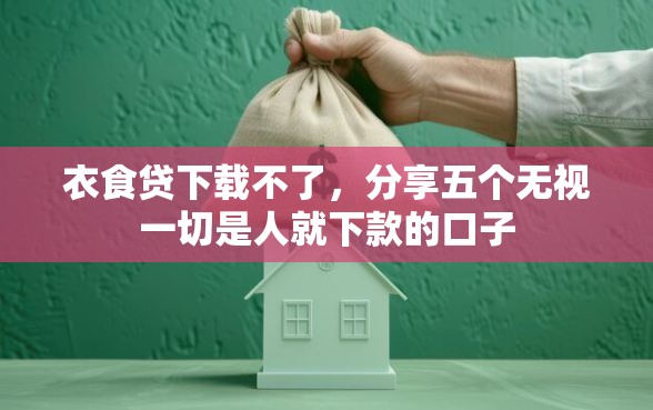 衣食贷下载不了，分享五个无视一切是人就下款的口子