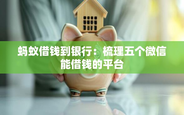 蚂蚁借钱到银行：梳理五个微信能借钱的平台