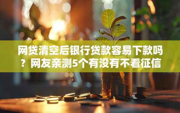 网贷清空后银行贷款容易下款吗？网友亲测5个有没有不看征信的贷款平台盘点