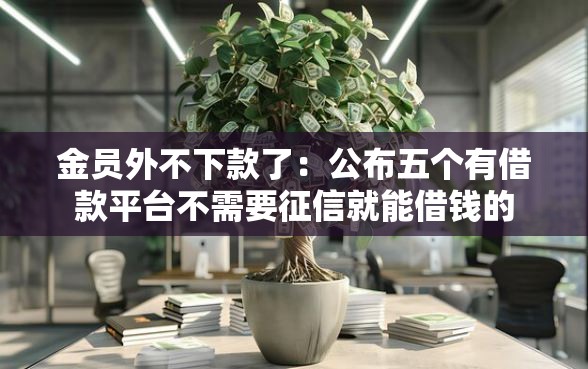 金员外不下款了：公布五个有借款平台不需要征信就能借钱的