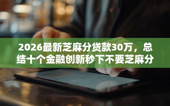 2026最新芝麻分贷款30万，总结十个金融创新秒下不要芝麻分的软件！