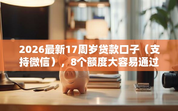 2026最新17周岁贷款口子（支持微信），8个额度大容易通过的平台借款无私分享