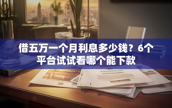 借五万一个月利息多少钱？6个平台试试看哪个能下款