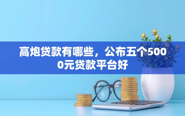 高炮贷款有哪些，公布五个5000元贷款平台好