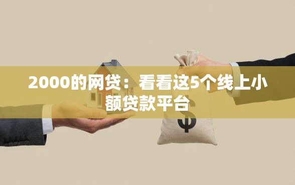 2000的网贷：看看这5个线上小额贷款平台