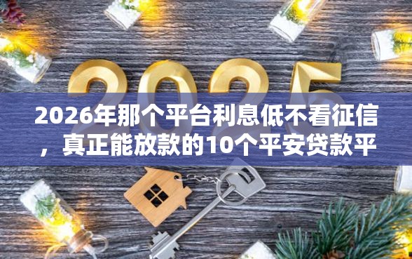 2026年那个平台利息低不看征信，真正能放款的10个平安贷款平台推荐