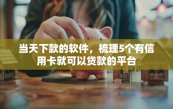 当天下款的软件，梳理5个有信用卡就可以贷款的平台