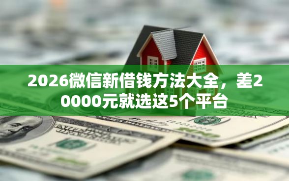 2026微信新借钱方法大全，差20000元就选这5个平台
