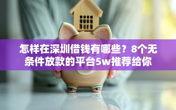怎样在深圳借钱有哪些？8个无条件放款的平台5w推荐给你