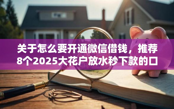 关于怎么要开通微信借钱，推荐8个2025大花户放水秒下款的口子给你