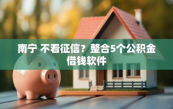 南宁 不看征信？整合5个公积金借钱软件