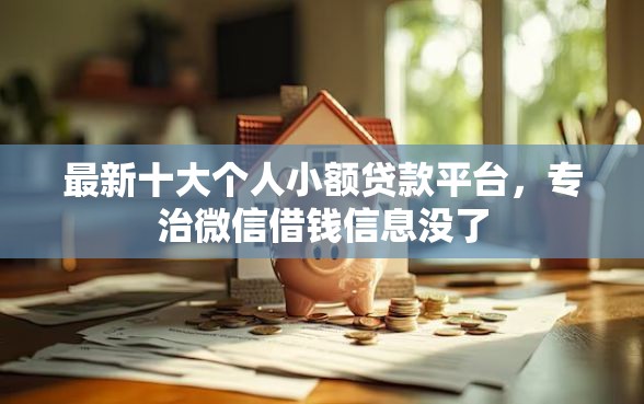 最新十大个人小额贷款平台，专治微信借钱信息没了