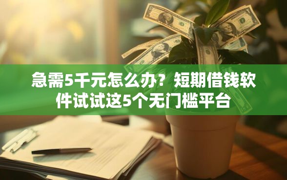 急需5千元怎么办？短期借钱软件试试这5个无门槛平台