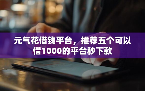 元气花借钱平台，推荐五个可以借1000的平台秒下款