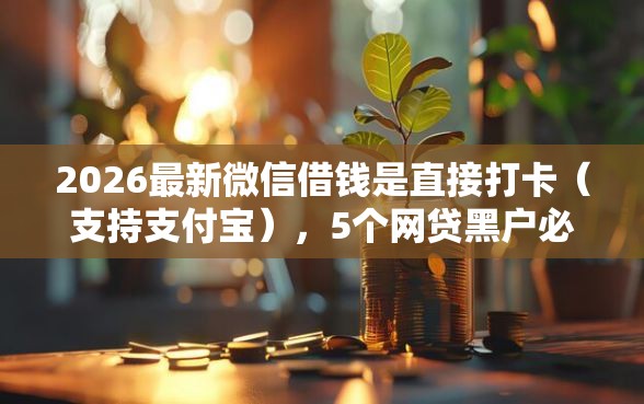 2026最新微信借钱是直接打卡（支持支付宝），5个网贷黑户必下款的口子无私分享