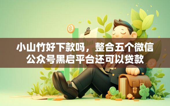 小山竹好下款吗，整合五个微信公众号黑启平台还可以贷款