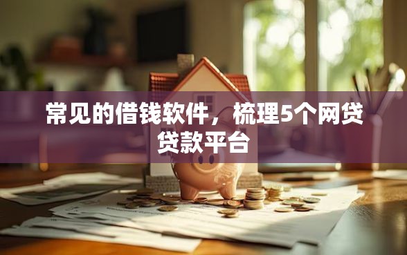常见的借钱软件，梳理5个网贷贷款平台