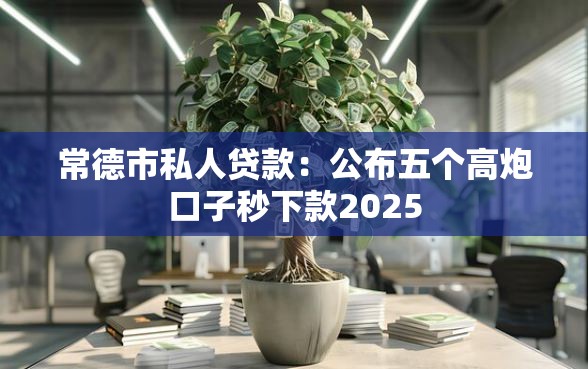 常德市私人贷款：公布五个高炮口子秒下款2025