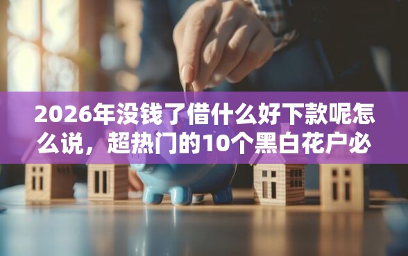 2026年没钱了借什么好下款呢怎么说,超热门的10个黑白花户必过的贷款平台推荐 2026年没钱了借什么好下款呢怎么说,超热门的10个黑白花户必过的贷款平台推荐