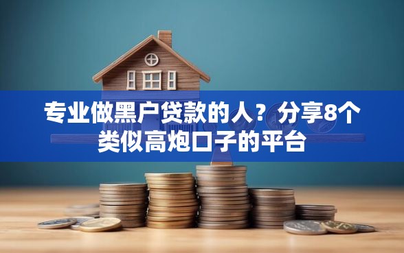 专业做黑户贷款的人？分享8个类似高炮口子的平台
