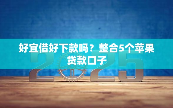 好宜借好下款吗？整合5个苹果贷款口子