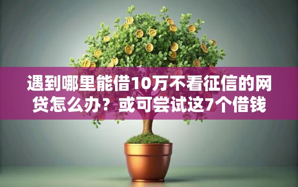 遇到哪里能借10万不看征信的网贷怎么办？或可尝试这7个借钱安全的平台