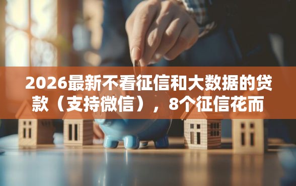 2026最新不看征信和大数据的贷款（支持微信），8个征信花而且其他软件借不出钱了还可以借到钱100%通过的平台无私分享