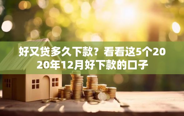 好又贷多久下款？看看这5个2020年12月好下款的口子