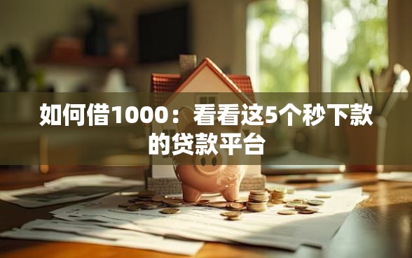 如何借1000：看看这5个秒下款的贷款平台