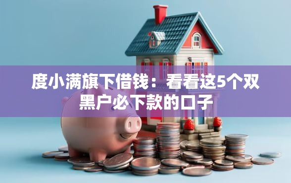 度小满旗下借钱：看看这5个双黑户必下款的口子