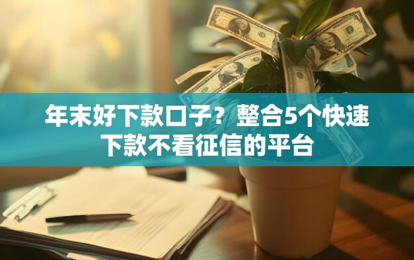 年末好下款口子？整合5个快速下款不看征信的平台