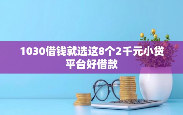 1030借钱就选这8个2千元小贷平台好借款