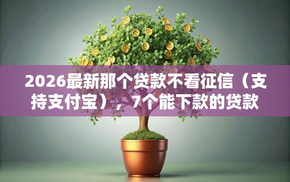 2026最新那个贷款不看征信（支持支付宝），7个能下款的贷款平台无私分享