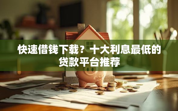 快速借钱下载？十大利息最低的贷款平台推荐