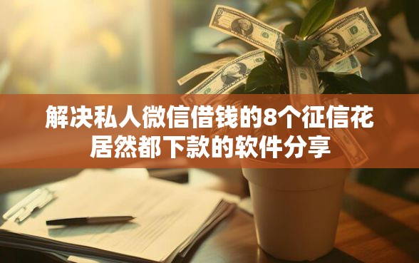 解决私人微信借钱的8个征信花居然都下款的软件分享