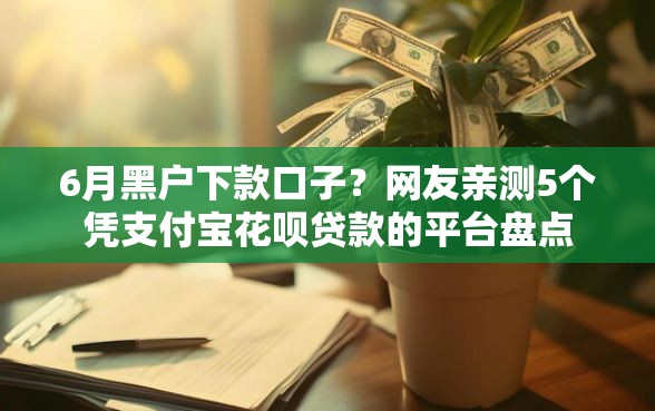 6月黑户下款口子？网友亲测5个凭支付宝花呗贷款的平台盘点