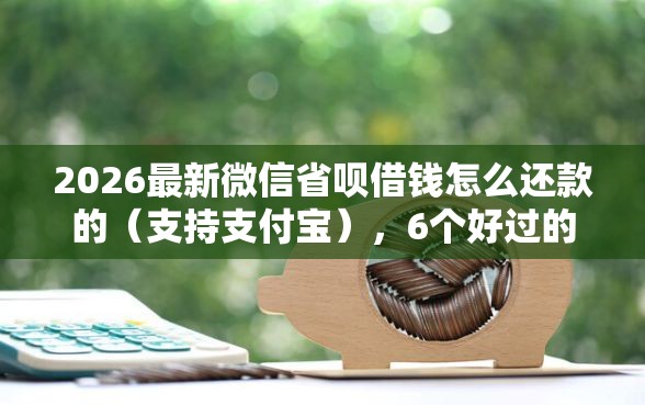 2026最新微信省呗借钱怎么还款的（支持支付宝），6个好过的贷款平台无私分享