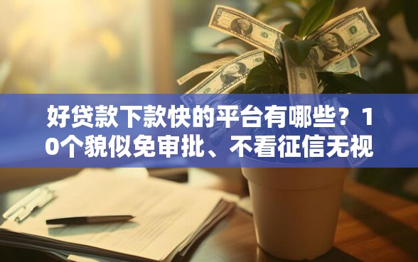 好贷款下款快的平台有哪些？10个貌似免审批、不看征信无视黑白百分百下款合集