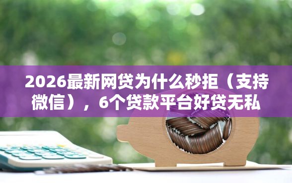 2026最新网贷为什么秒拒（支持微信），6个贷款平台好贷无私分享