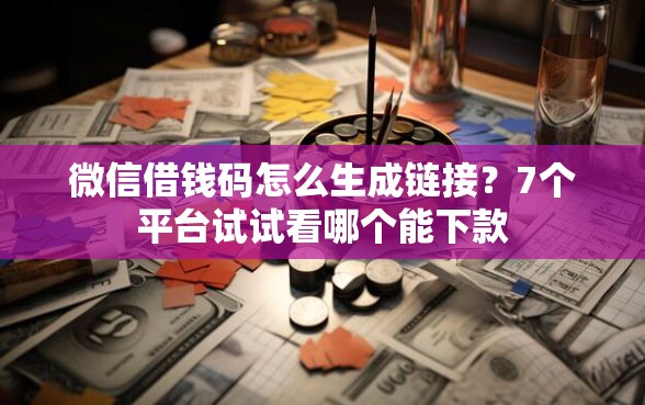 微信借钱码怎么生成链接？7个平台试试看哪个能下款