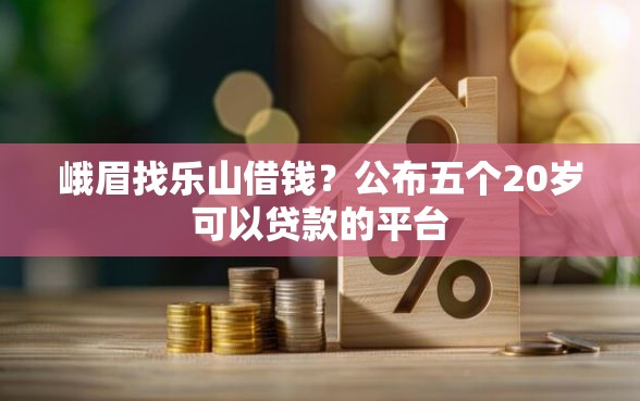 峨眉找乐山借钱？公布五个20岁可以贷款的平台