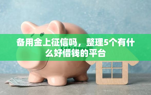 备用金上征信吗，整理5个有什么好借钱的平台