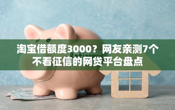 淘宝借额度3000？网友亲测7个不看征信的网贷平台盘点
