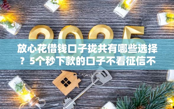 放心花借钱口子拢共有哪些选择？5个秒下款的口子不看征信不用信用卡详解