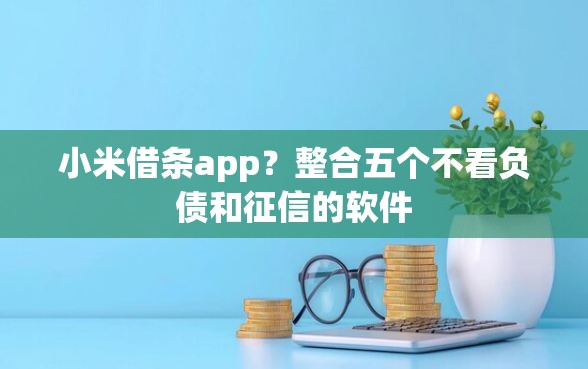 小米借条app？整合五个不看负债和征信的软件