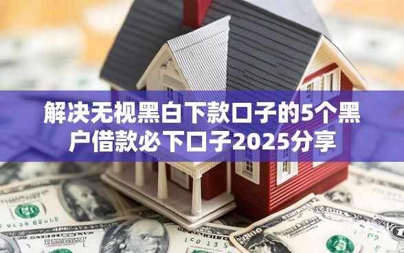 解决无视黑白下款口子的5个黑户借款必下口子2025分享