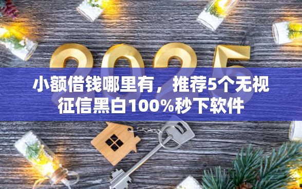 小额借钱哪里有，推荐5个无视征信黑白100%秒下软件
