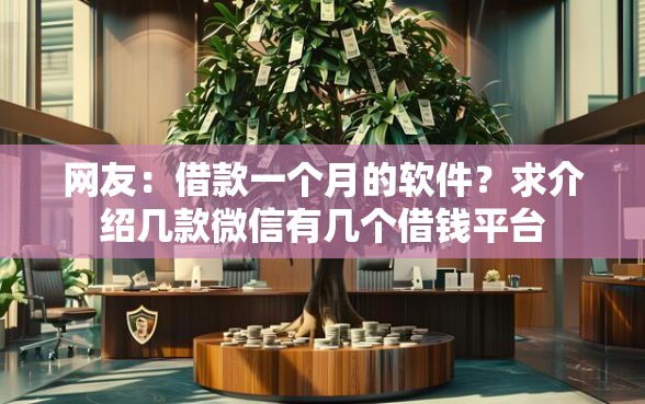 网友：借款一个月的软件？求介绍几款微信有几个借钱平台