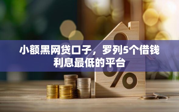 小额黑网贷口子，罗列5个借钱利息最低的平台